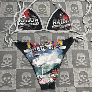 Y2k harley davidson bikini size